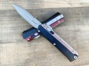新款 Microtech 微技术蛇神直跳刀（大马士革  铝柄 ）