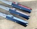 新款 Microtech 微技术蛇神直跳刀（大马士革  铝柄 ）
