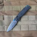 蝴蝶533-3碳纤柄大马士革折刀