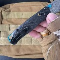 蝴蝶533-3碳纤柄大马士革折刀