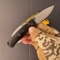 蝴蝶533SL-10铝柄大马士革折刀